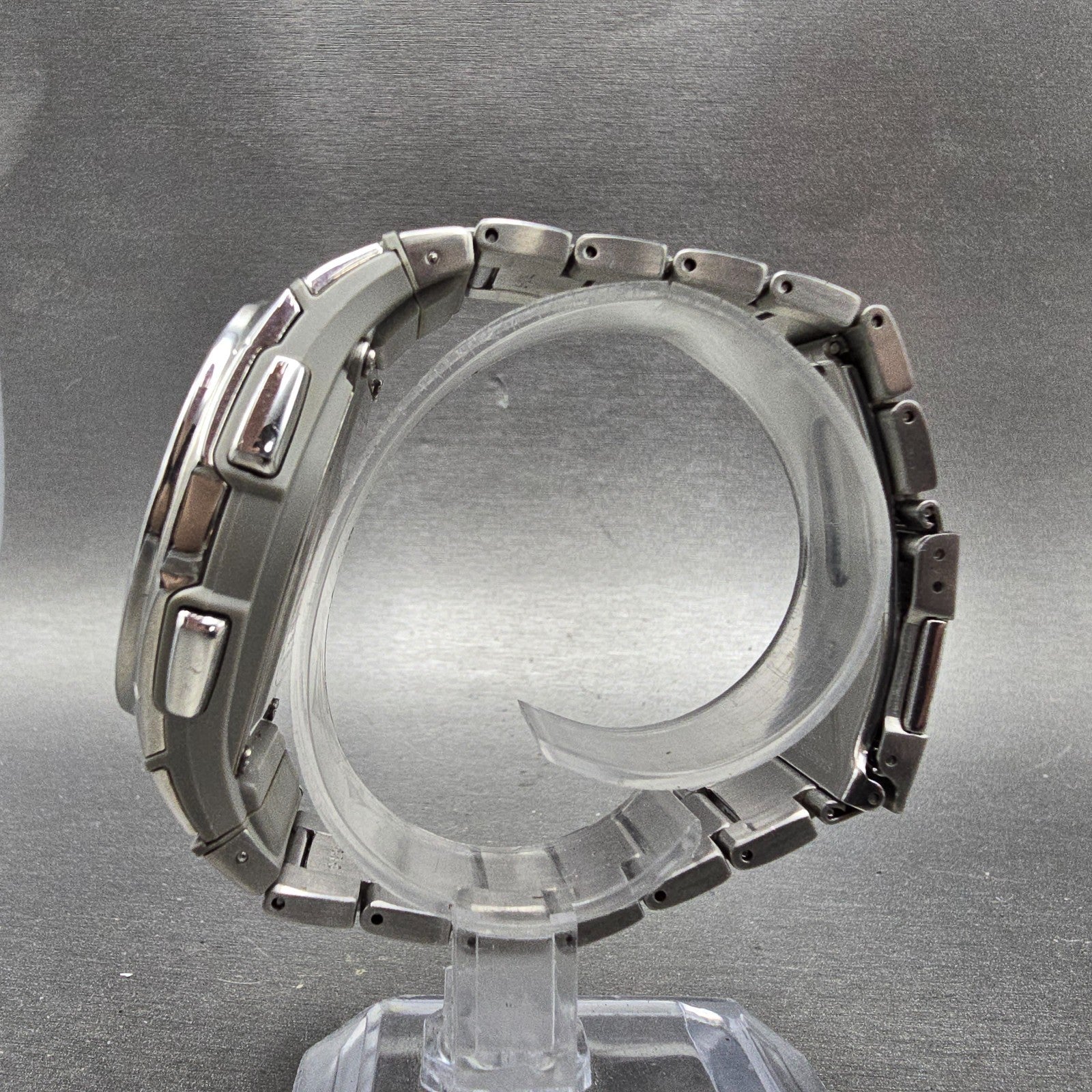 Casio Wave Ceptor Watch WVA-470 Men 42mm Black Dial Silver Alarm Chronograph6