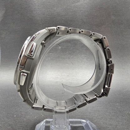 Casio Wave Ceptor Watch WVA-470 Men 42mm Black Dial Silver Alarm Chronograph6