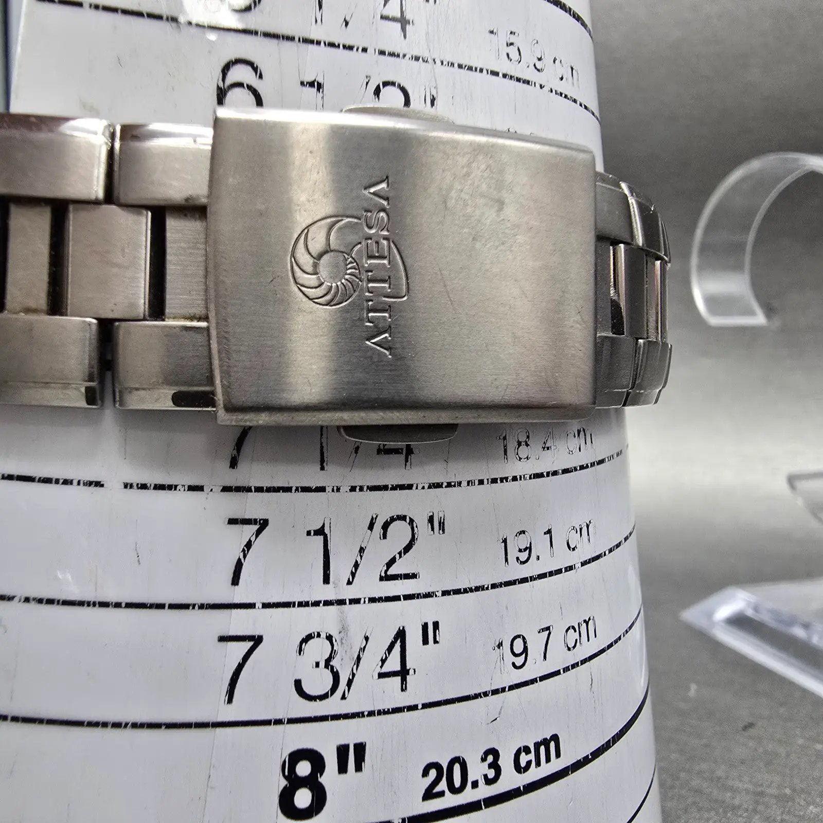 Citizen Eco-Drive Attesa Watch Men 37mm White Dial Titanium Atomic Daydate PARTS11
