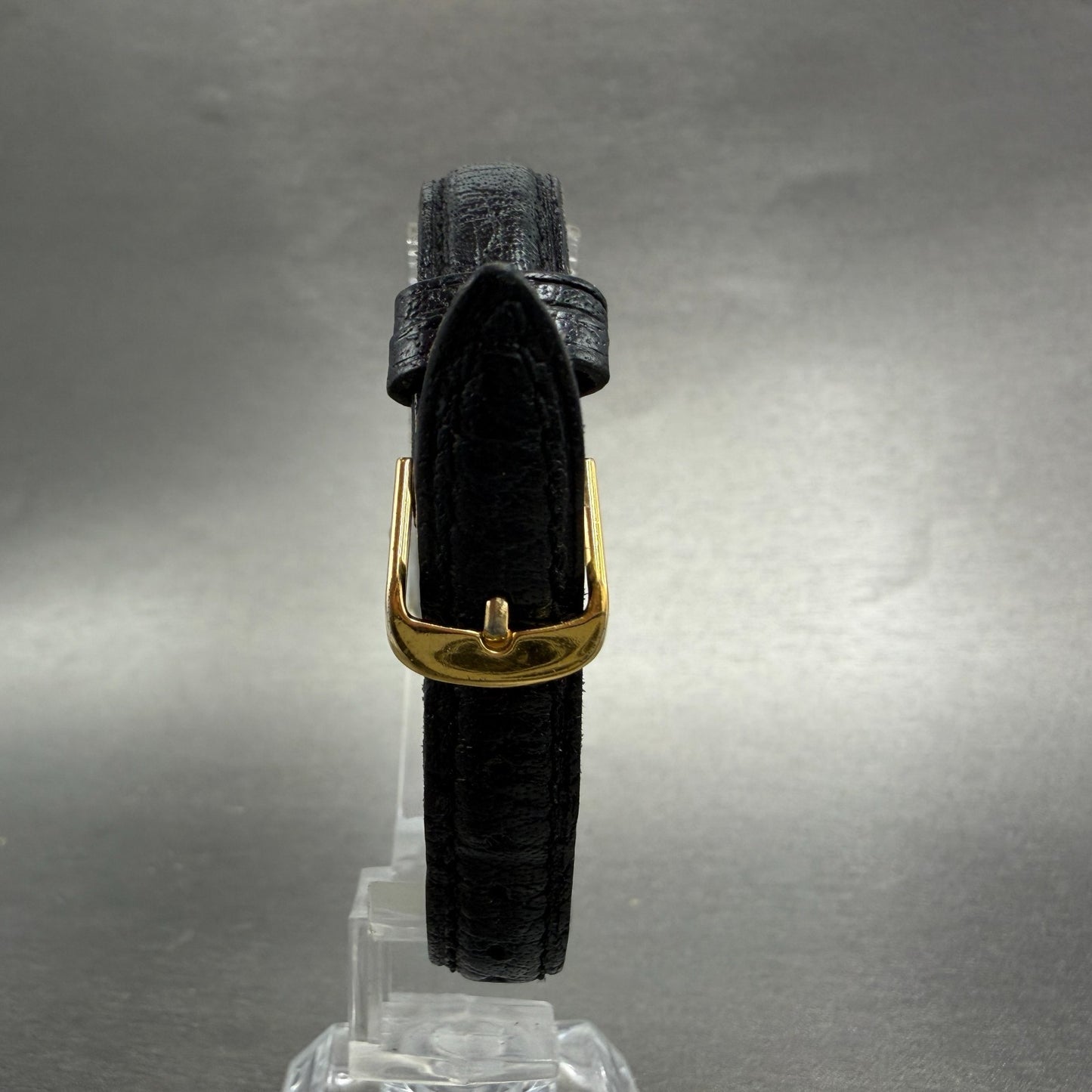 Seiko Exceline Tank Watch Women 19mm Champagne Dial Gold Tone 1221-5720 New Bat97