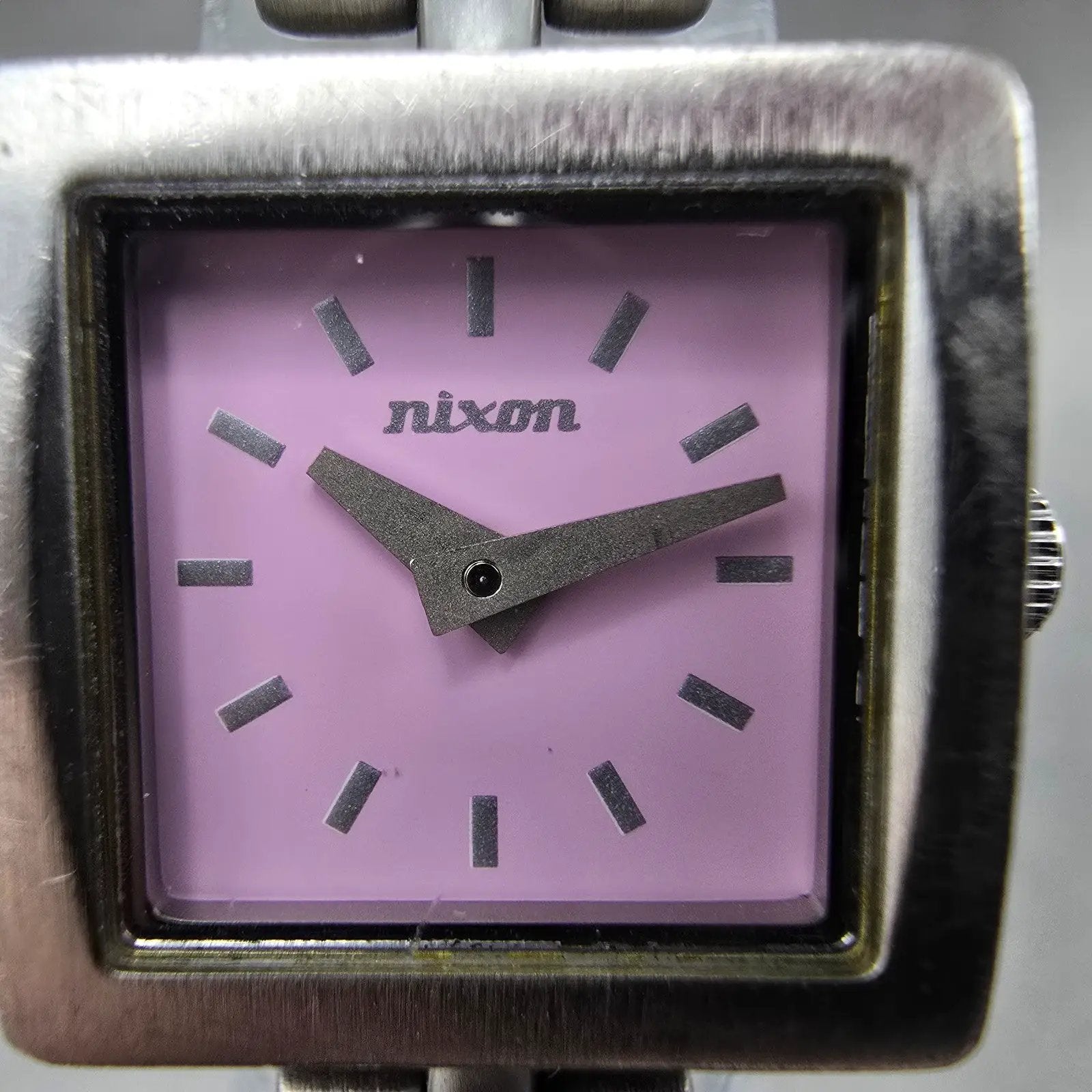 Nixon The Charm Watch Women 19mm Pink Dial Silver Tone Square New Battery1