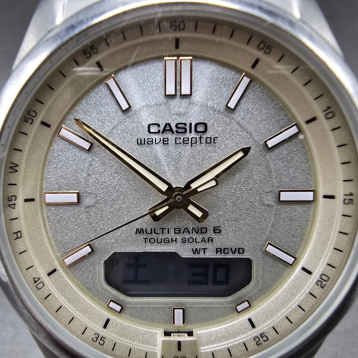 Casio Wave Ceptor WVA-M630 Watch Men 42mm Champagne Dial Steel Solar Ana Digi JP1