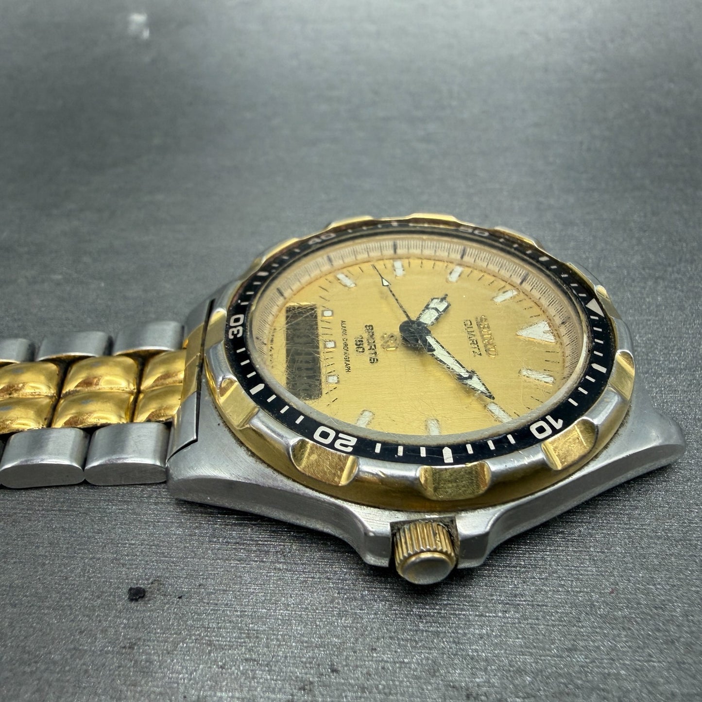 Seiko SQ Sports 150 Watch Men 41mm Analog Digital Two Tone Alarm Chrono NewBat3