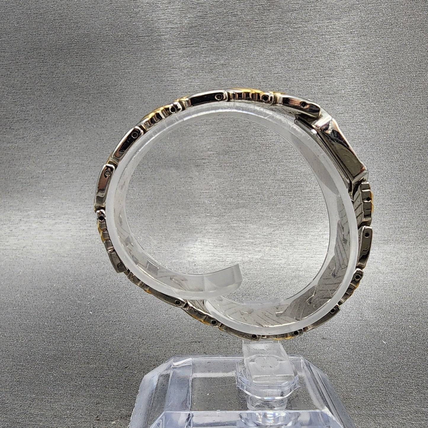 Seiko Watch Women 16mm Champagne Dial Two Tone Hexagon 4n006610 New Battery8