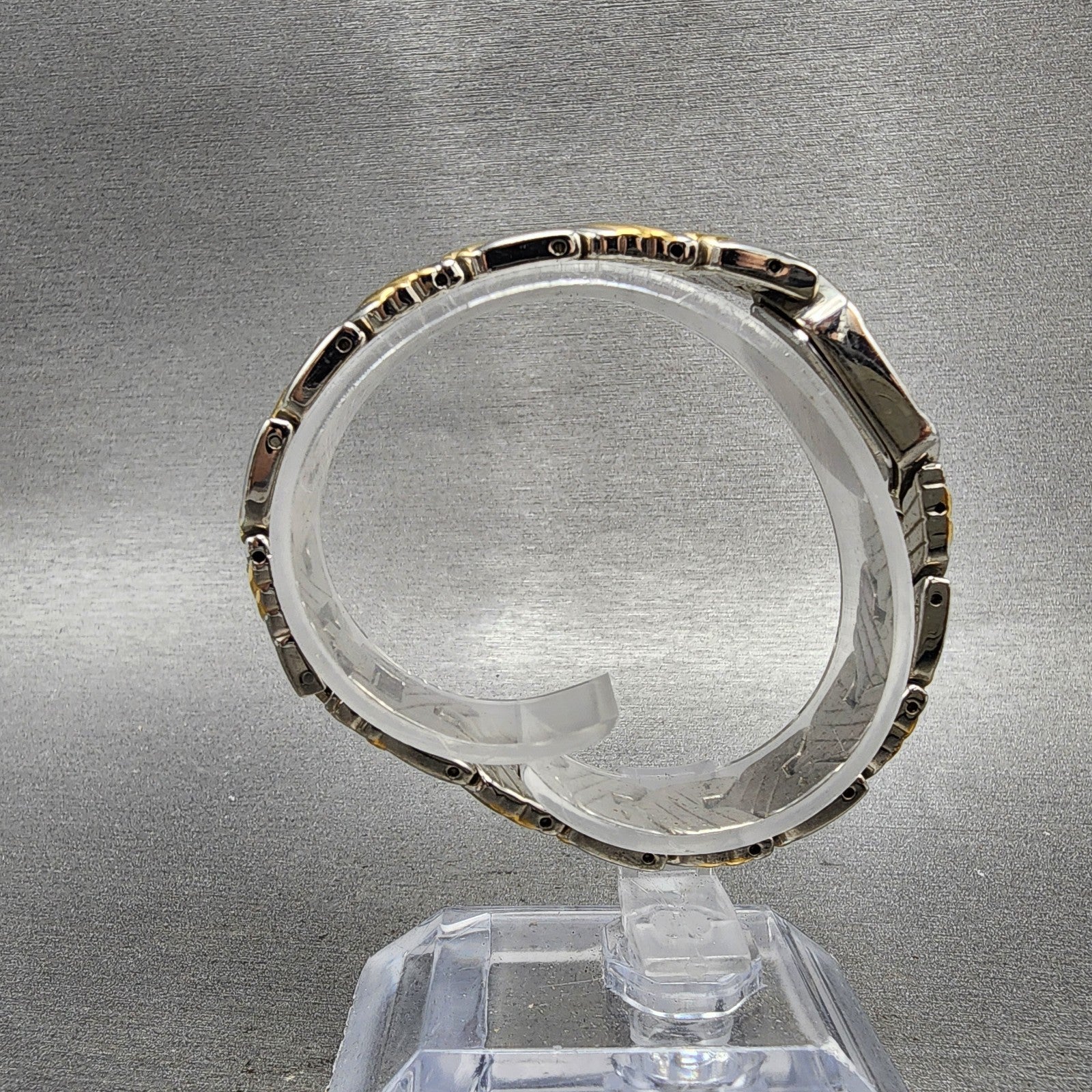 Seiko Watch Women 16mm Champagne Dial Two Tone Hexagon 4n006610 New Battery8