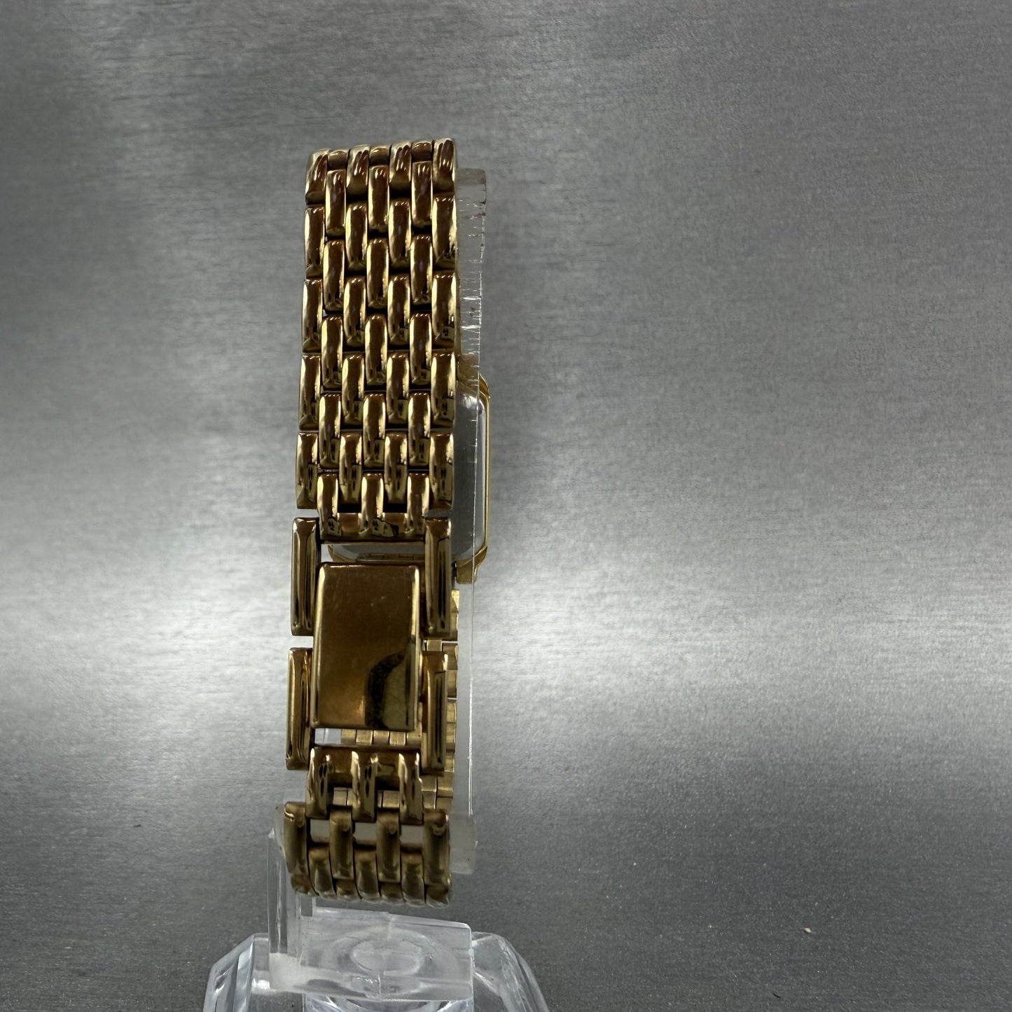 Seiko Tank Watch Women 18mm Black Dial Gold Tone Rectangle V4015650 New Battery7