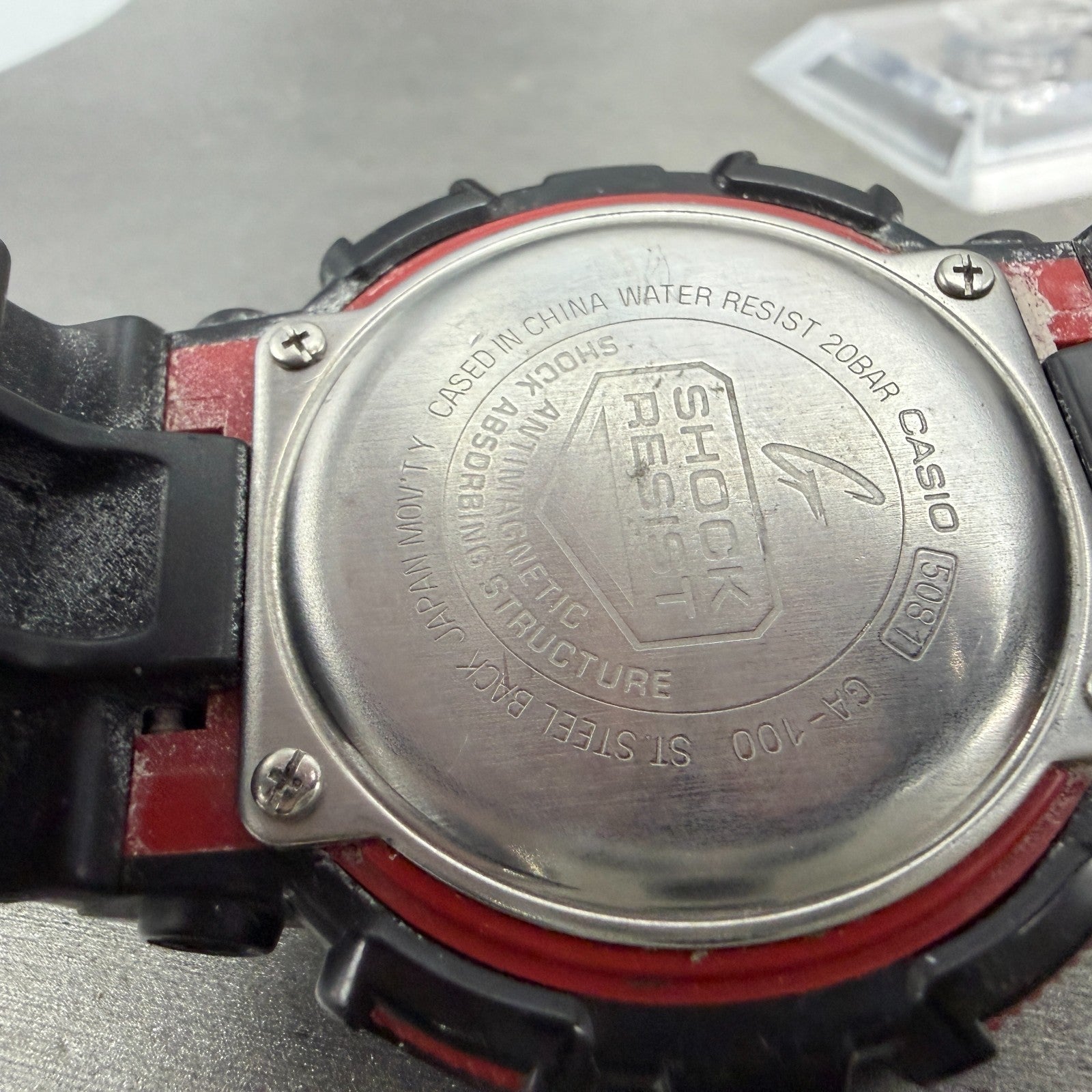 Casio G-Shock GA-100 Watch Men 51mm Black Red Alarm Chrono Daydate New Battery9