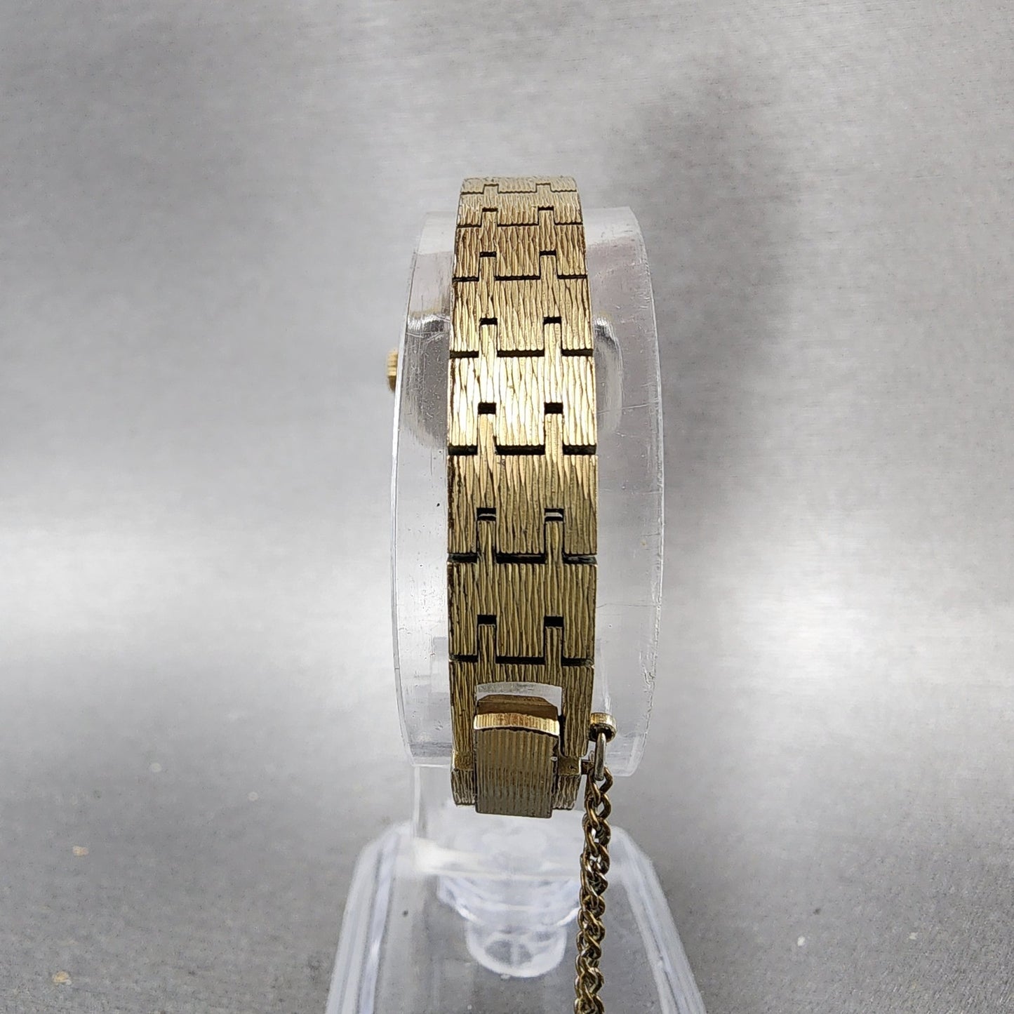 Jules Jurgenson Watch Women 25mm Gold Dial Gold Tone Manual Wind Runs READ!! VTG8