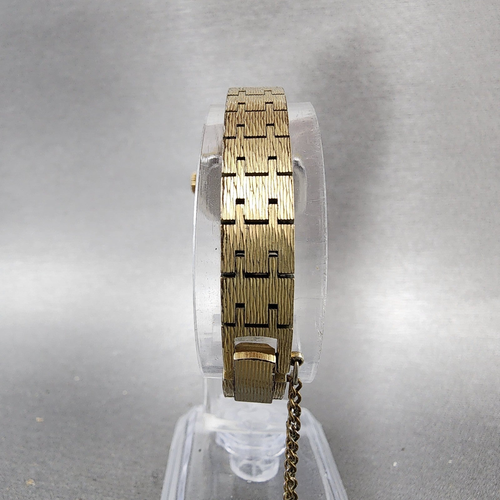 Jules Jurgenson Watch Women 25mm Gold Dial Gold Tone Manual Wind Runs READ!! VTG8