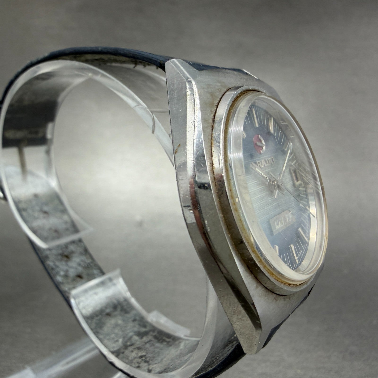 Rado Natale N.F Watch Men 37mm Blue Dial Steel Date Automatic PARTS4