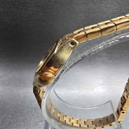 Citizen CQ Watch Women 17mm Champagne Dial Gold Tone Round 3220-890795 New Batt22