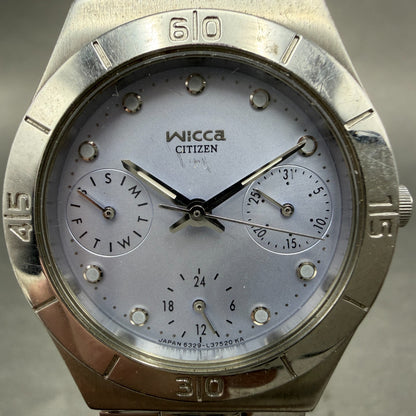 Citizen Wicca Watch Women 31mm Blue Dial Silver Tone Daydate Round New Battery1
