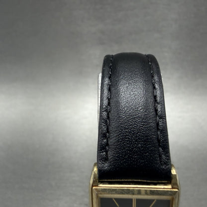 Seiko Tank Watch Women 19mm Black Dial Gold Tone Rectangle 2C20-5100 New Battery4