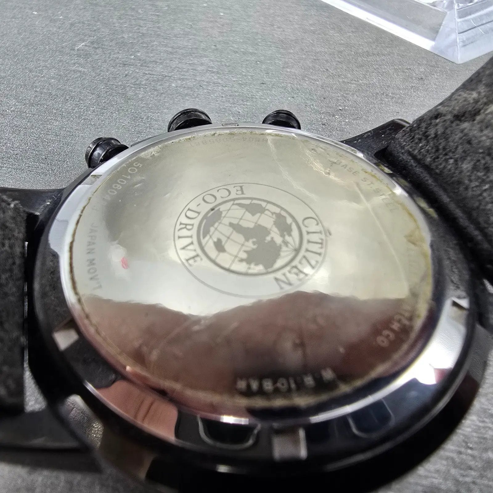 Citizen Eco-Drive Chronograph Watch Men 46mm Black Dial Black AT2205-01E Runs9