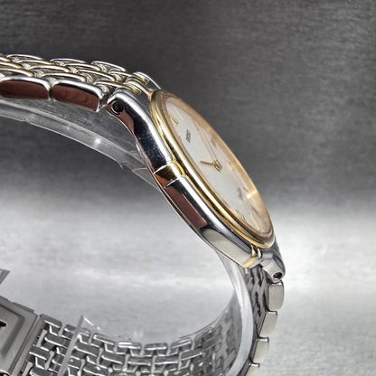 Seiko Dolce Watch Men 32mm Silver Dial Two Tone Round 5E30-6A00 New Battery3