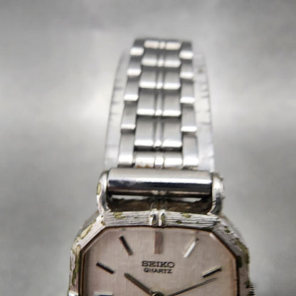Seiko Watch Women 21mm Silver Dial Silver Tone Rectangle 2320-5920 New Battery
