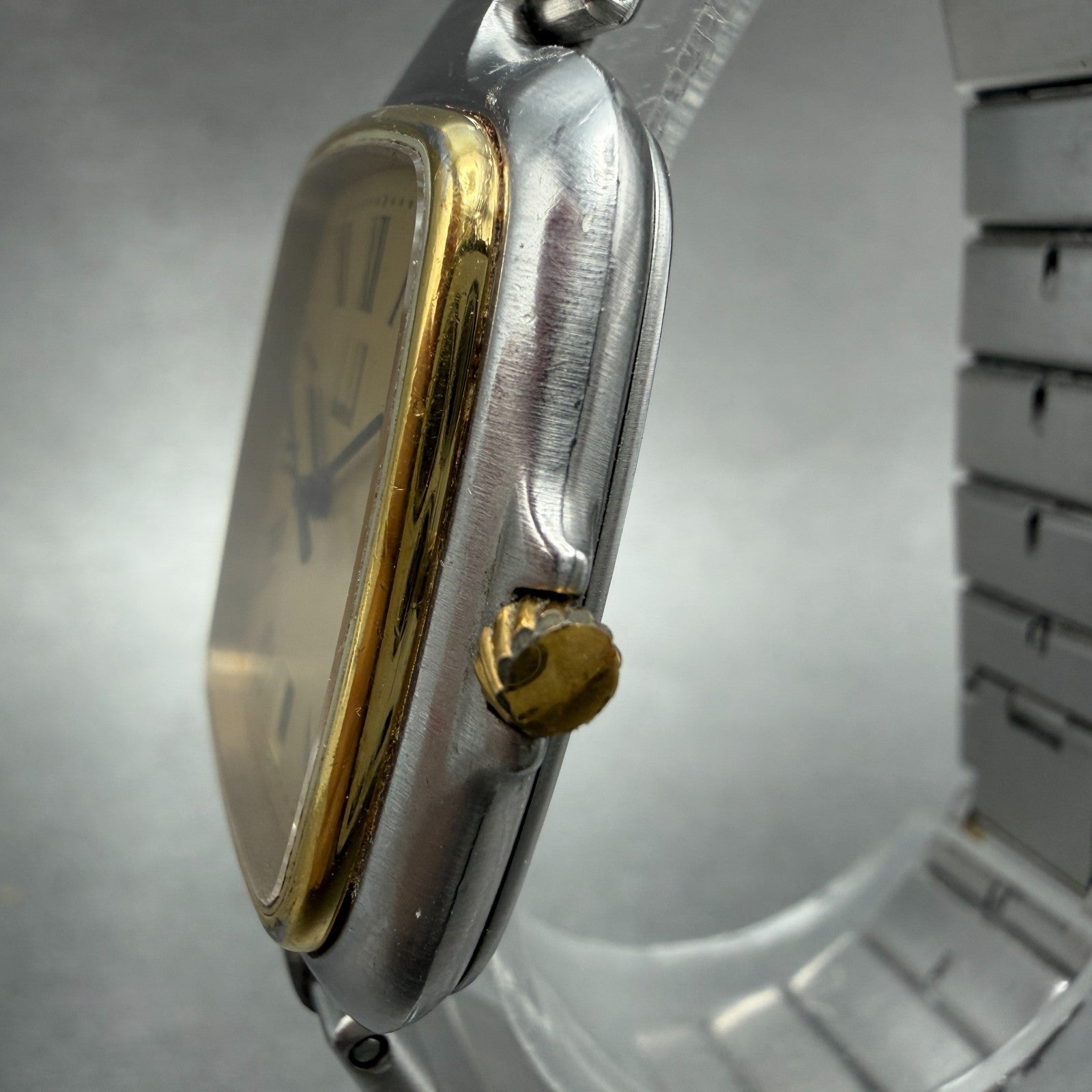 Dunhill Millennium Watch Men 31mm Gold Dial Two Tone Date Rectangle New Battery2