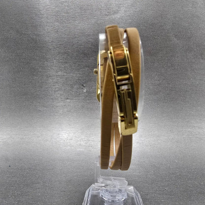 Gucci 6100L Tank Watch Women 14mm Champagne Dial Gold Tone New Battery7