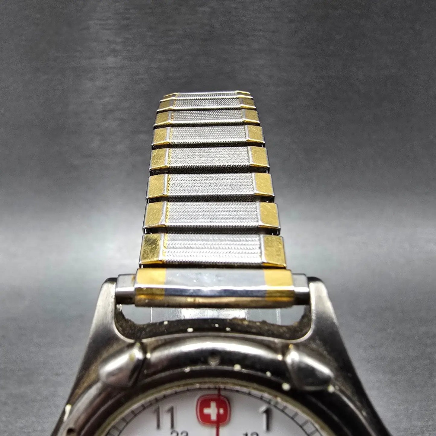 Wenger SAK Watch Men 36mm White Dial Silver Tone Date Round Vintage PARTS VTG LP5