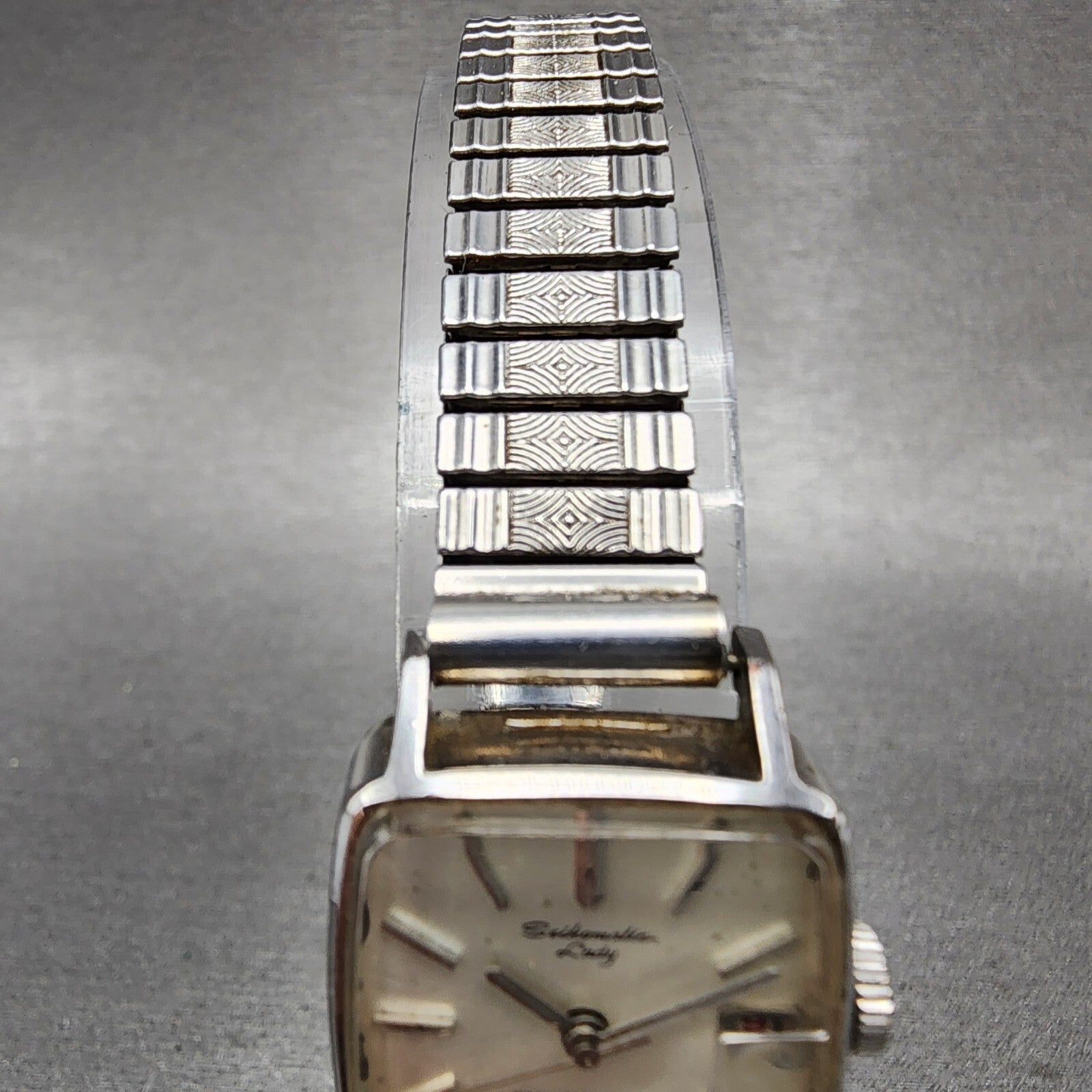 Seiko Matic Lady Watch Women 19mm White Dial Stainless Steel Rectangle Runs4