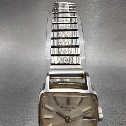 Seiko Matic Lady Watch Women 19mm White Dial Stainless Steel Rectangle Runs4