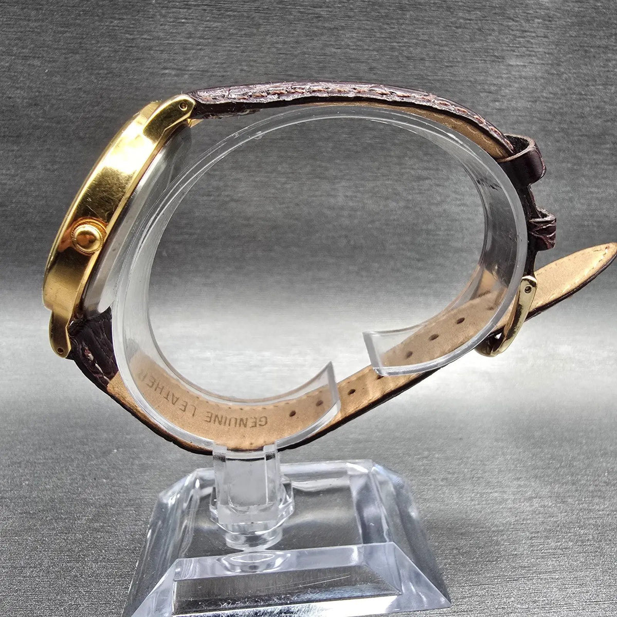 Pulsar Watch Men 36mm Gold Dial Gold Tone Round V501-0A50 New Battery6