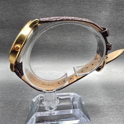 Pulsar Watch Men 36mm Gold Dial Gold Tone Round V501-0A50 New Battery6