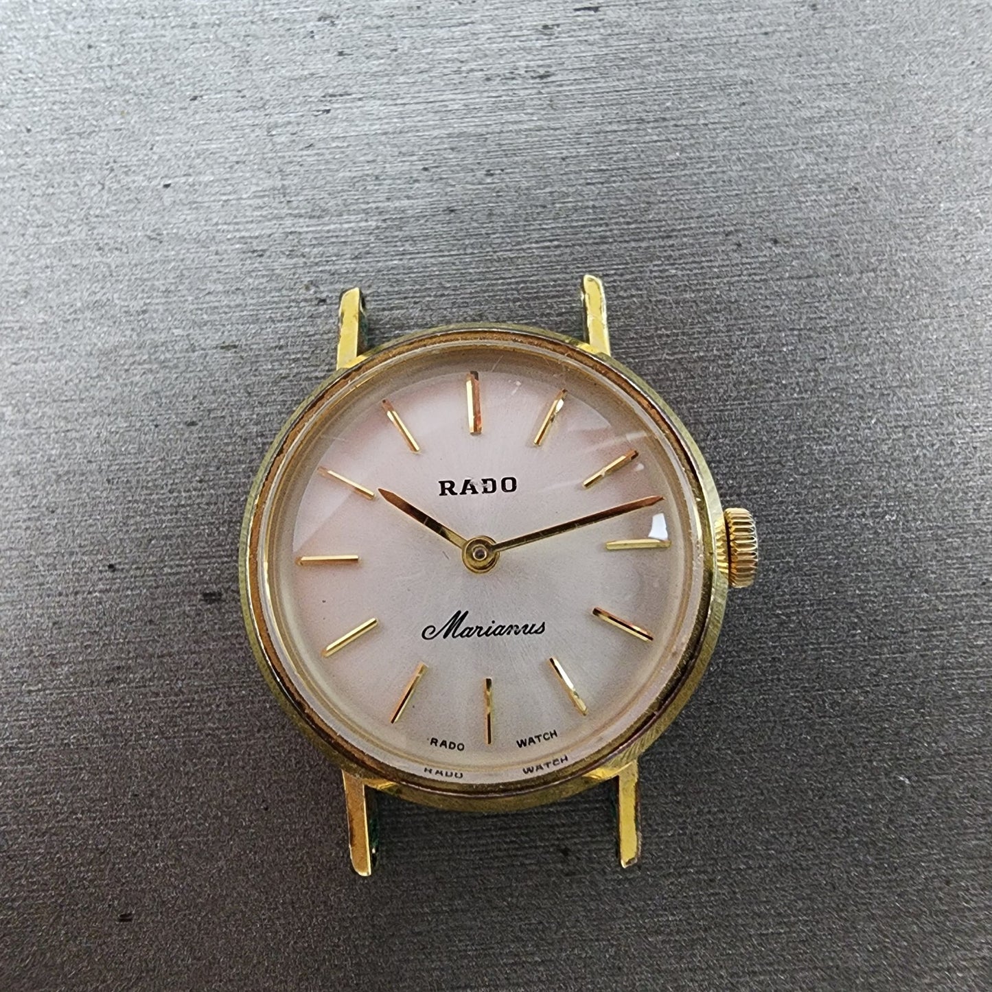Rado Marianeis Watch Women 24mm White Dial Gold Tone Round Manual Wind Runs0