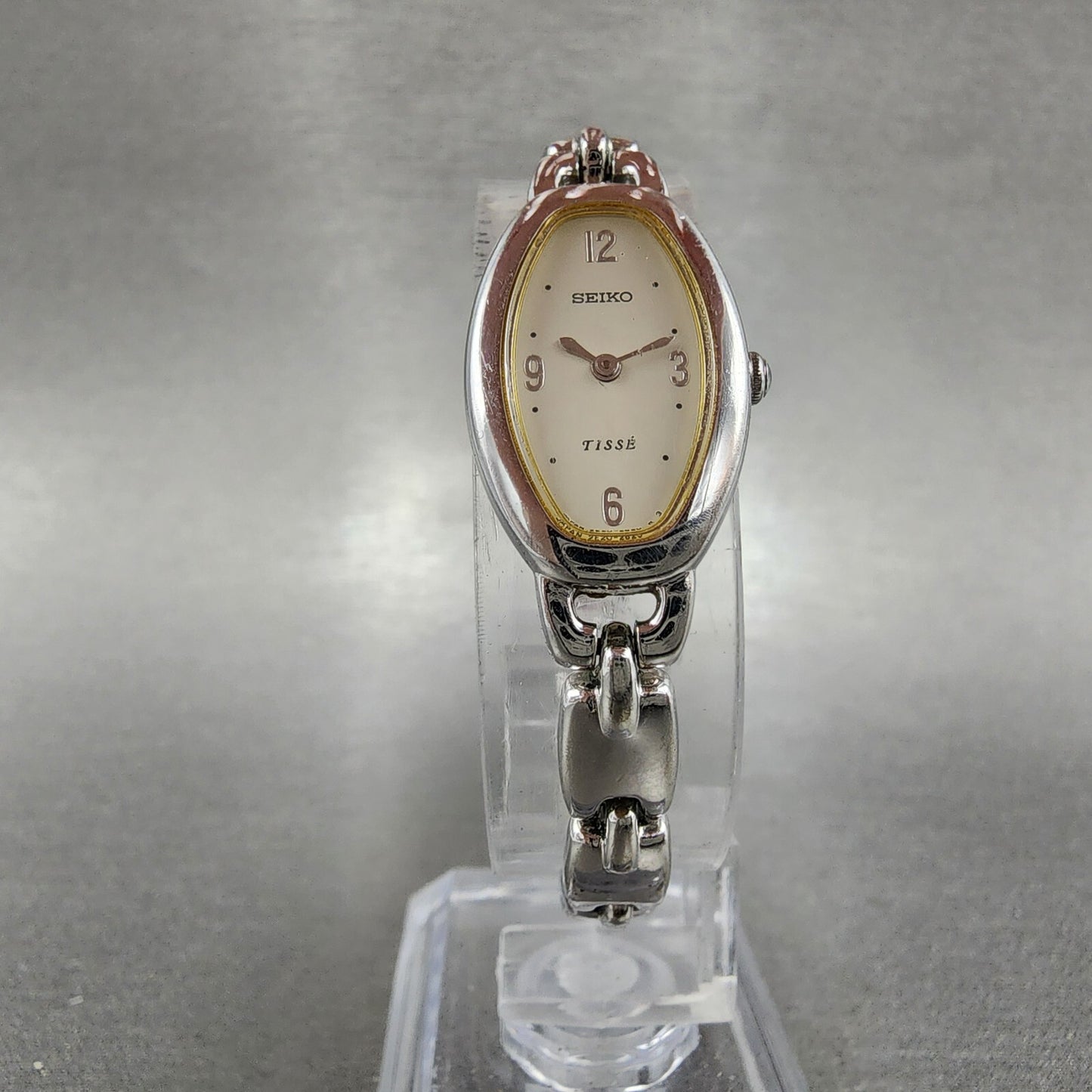 Seiko Tisse Watch Women 15mm White Dial Silver Tone Oval 2e207110 New Battery5