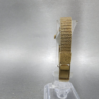 Seiko Watch Women 16mm Chapagne Dial Gold Tone Manual Hexagon 115199 Runs7