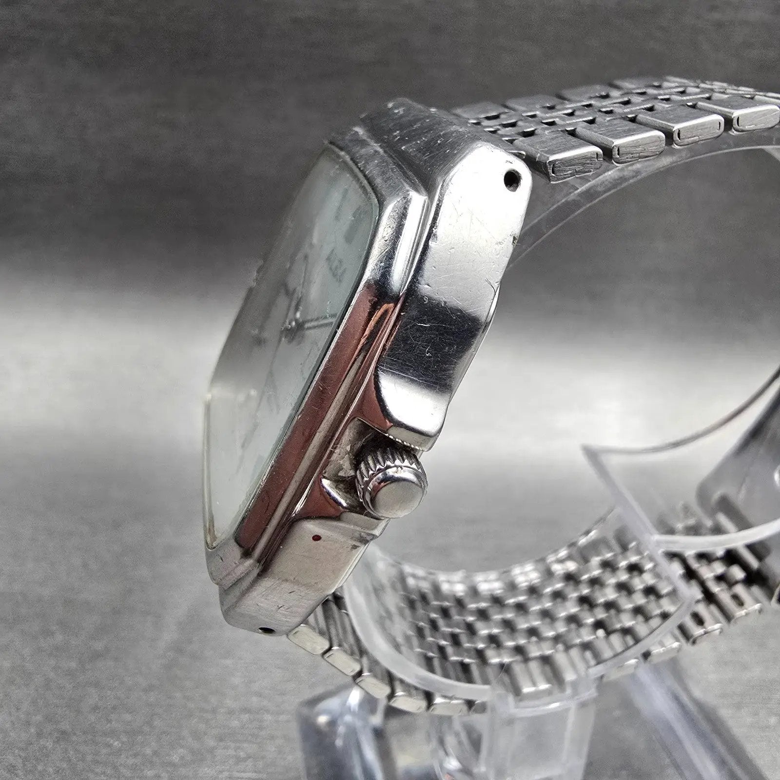 Seiko Alba Watch Men 32mm Silver Dial Silver Tone Daydate 7N33-K003 New Battery2