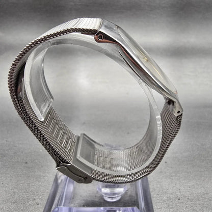 Skagen Watch Men 33mm Silver Dial Silver Tone Round Mesh Band 233LGSC New Batt8