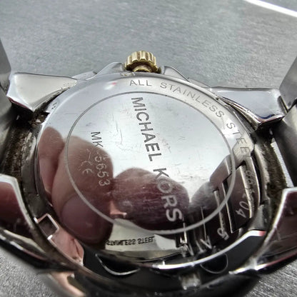 Michael Kors Camile Chrono Watch Women 43mm White Dial Two Tone Date MK-5653 ABC9