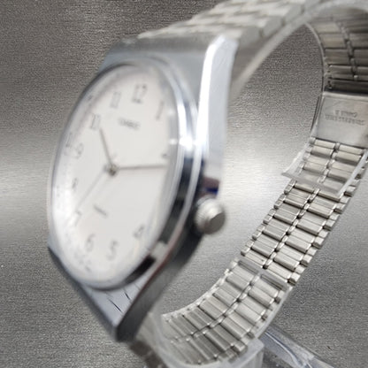Casio Watch Men 33mm White Dial Silver Tone Round MQ336 New Battery2