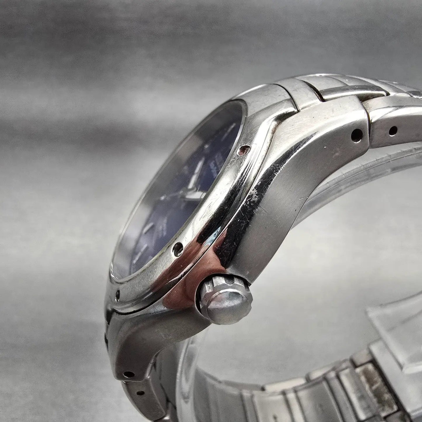 Citizen Eco-Drive Watch Men 38mm Blue Dial Silver Tone Date E111-K002141 Works2