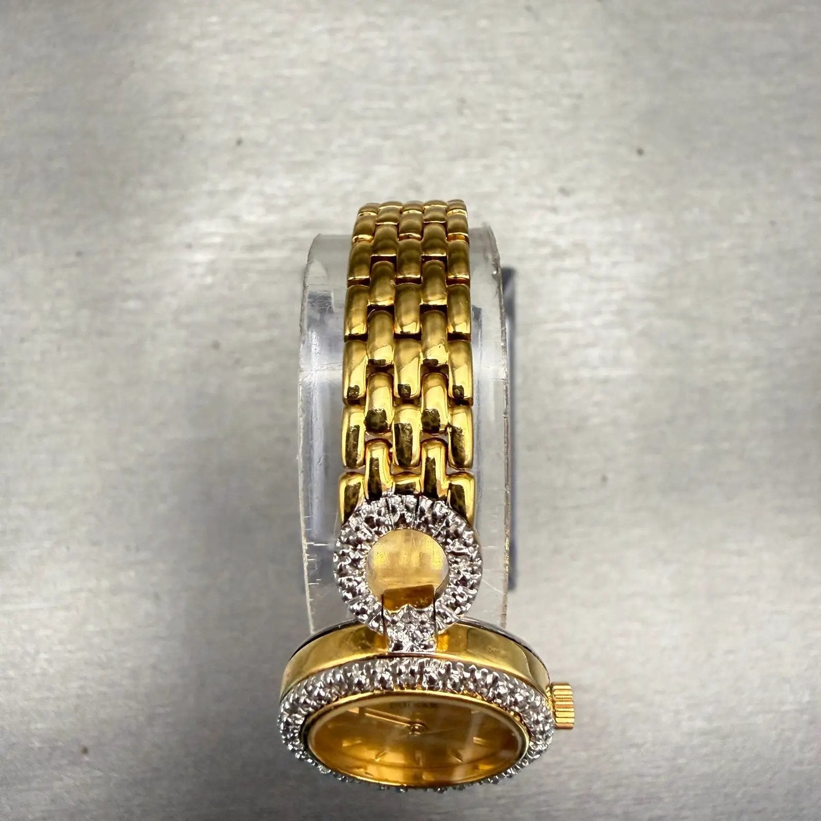 Seiko Pulsar Watch Women 20mm Gold Dial Gold Tone Gemmed V400L782A New Battery4