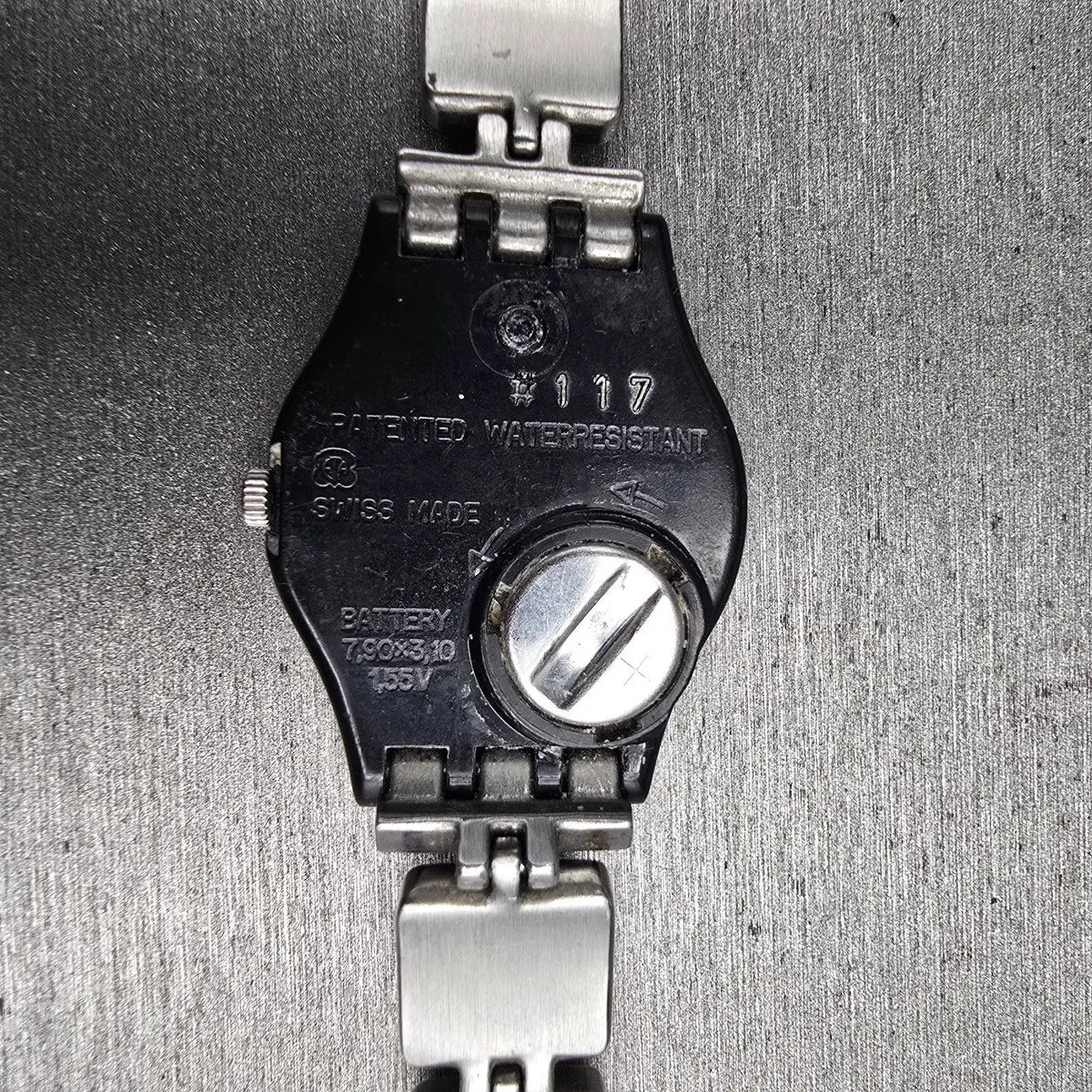 Swatch Chessboard Watch Women 25mm Cream Dial Black Case LB160G New Battery CH210
