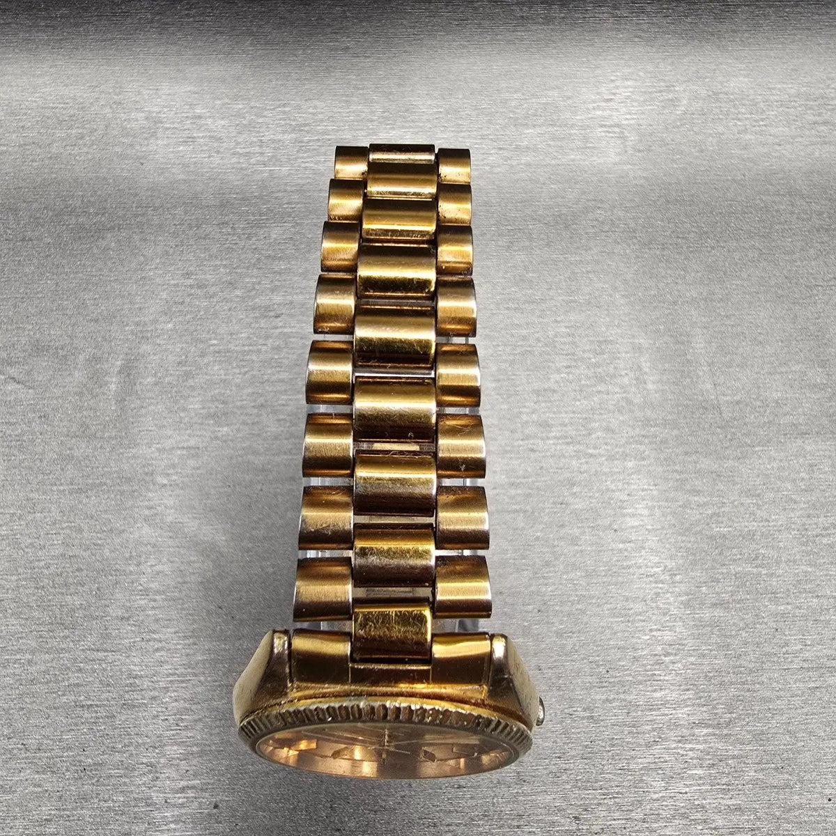 Seiko SQ President Watch Men 36mm Gold Dial Gold Daydate 5Y23-8A60 New Batt 564