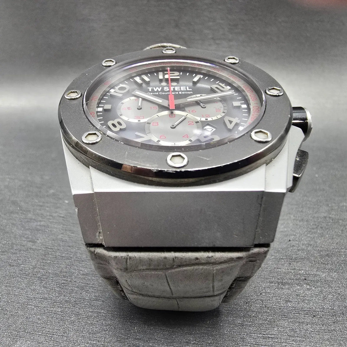 TW Steel CEO Tech David Coulthard Watch Men 50mm Black Dial Steel Date READ!!!2