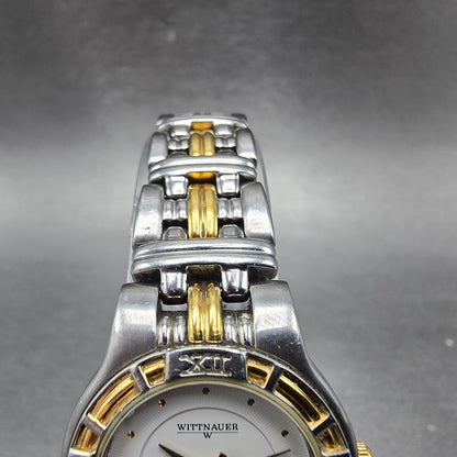 Wittnauer Laureate Watch Women 25mm White Dial Two Tone Date Round New Battery4