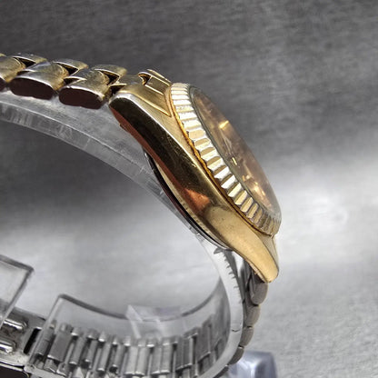 Seiko SQ Watch Women 23mm Gold Dial Gold Daydate Round 2A23-0039 New Battery JP23