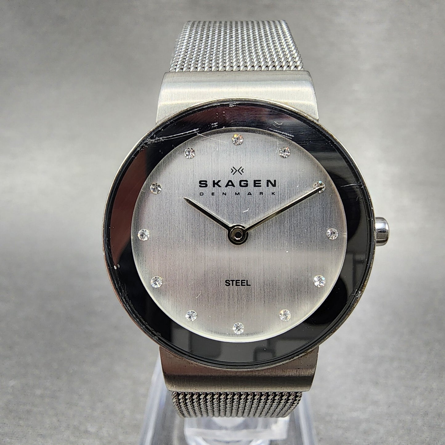 Skagen Watch Women 26mm Silver Dial Stainless Steel Round 358SSSD New Battery0
