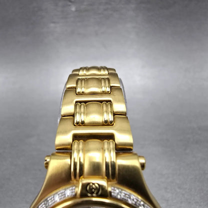 Gucci 9240L Watch Women 26mm Black Dial Gold Tone Date Diamonds New Battery4