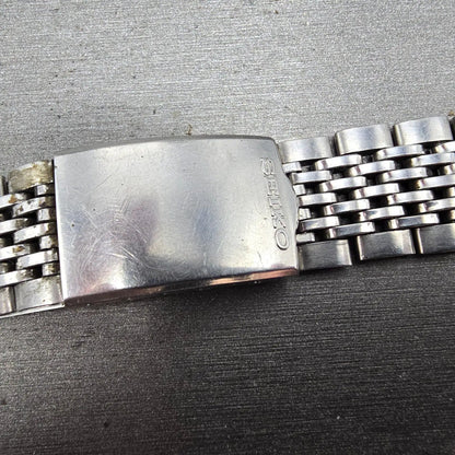 Seiko Beads Of Rice Bracelet 19mm Stainless Steel Silver Tone Tri Folding ClaspK3