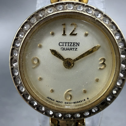 Citizen Watch Women 20mm Champagne dial Gold Tone Round 5920-S011493 New Battery1