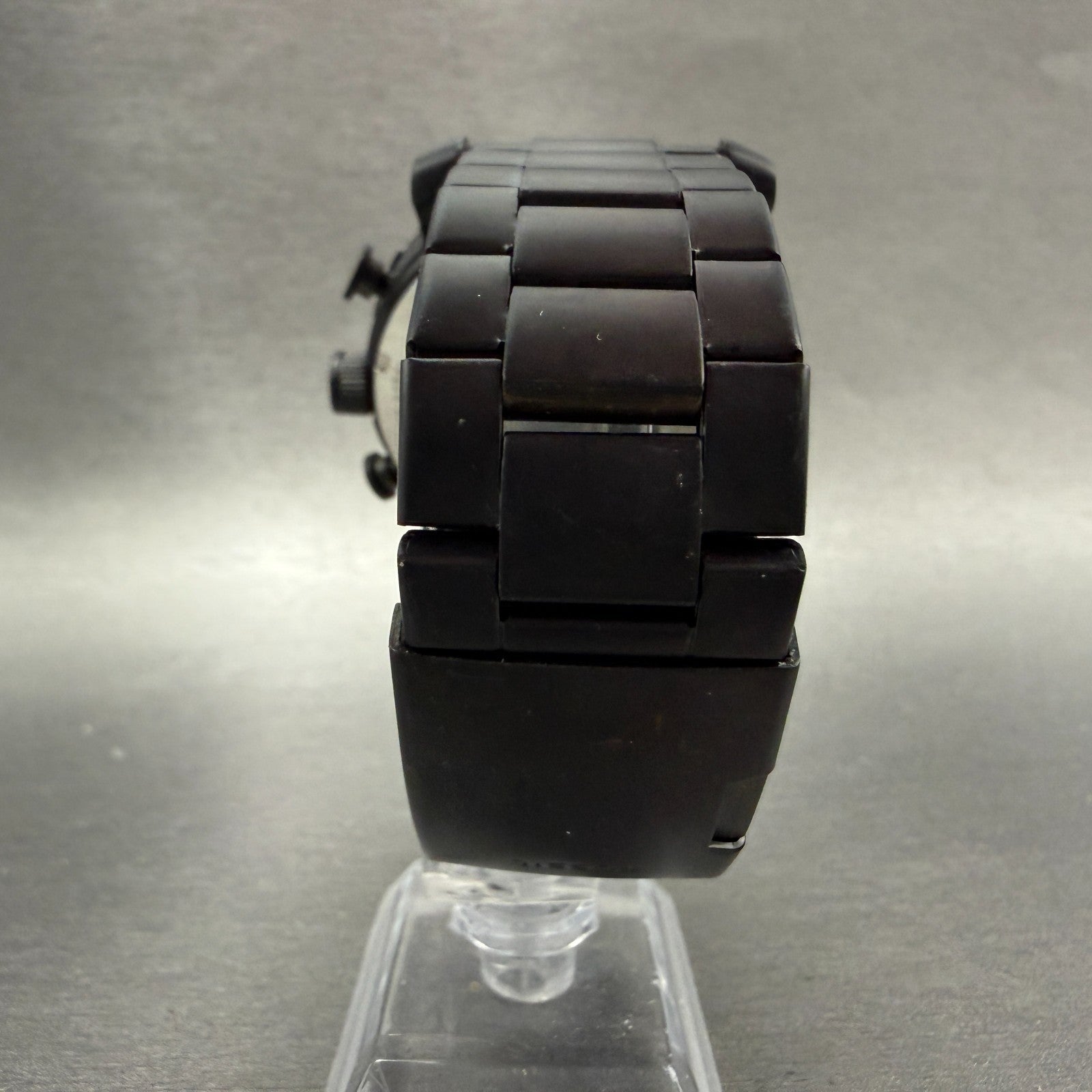 Fossil Nate Chrono Watch Men 50mm Black Dial Black Tone Date Round New Battery7