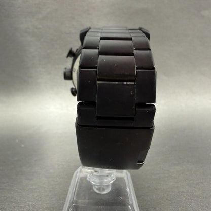 Fossil Nate Chrono Watch Men 50mm Black Dial Black Tone Date Round New Battery7
