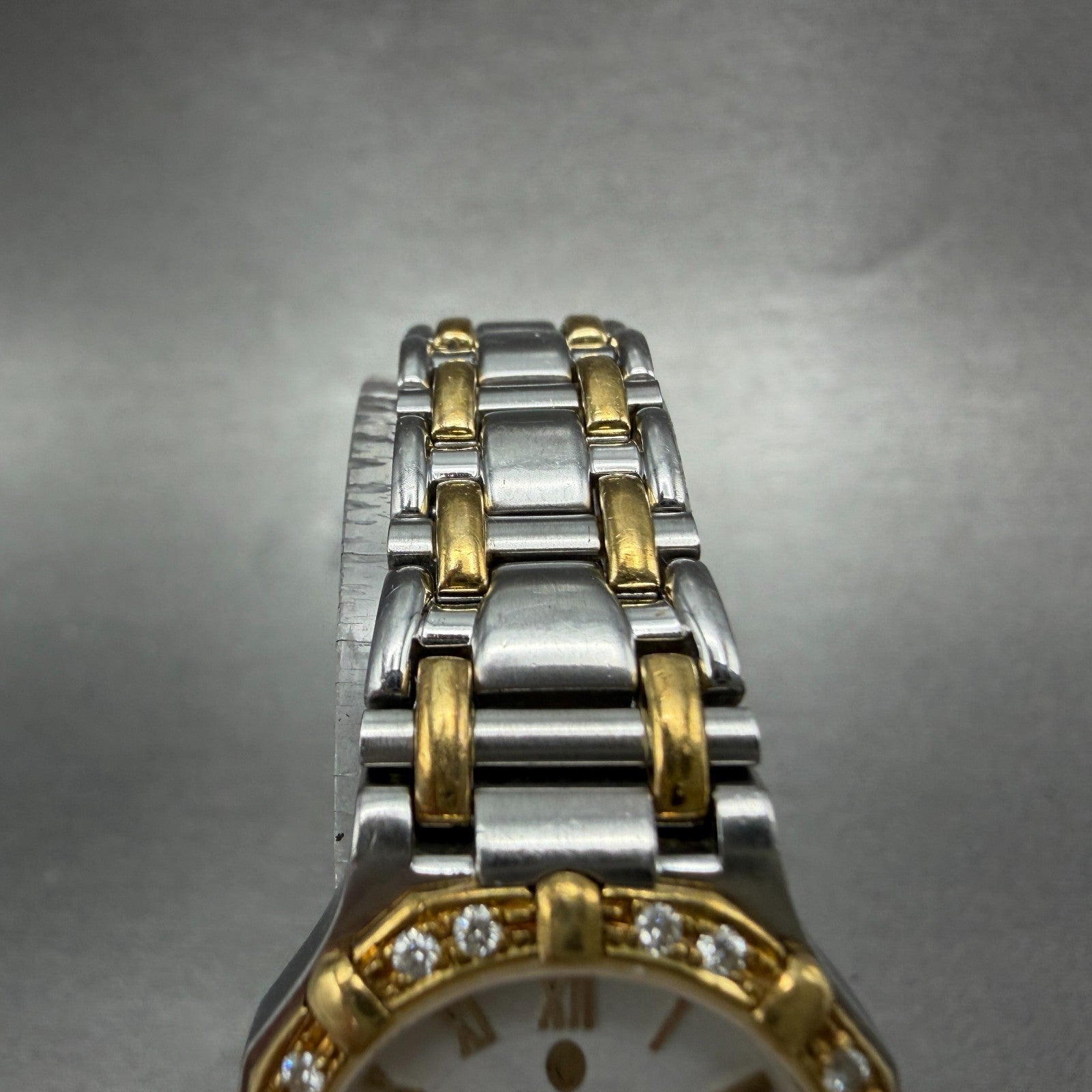 Concord Saratoga Watch Women 23mm White Dial Two Tone Diamond Bezel 15 73 2874