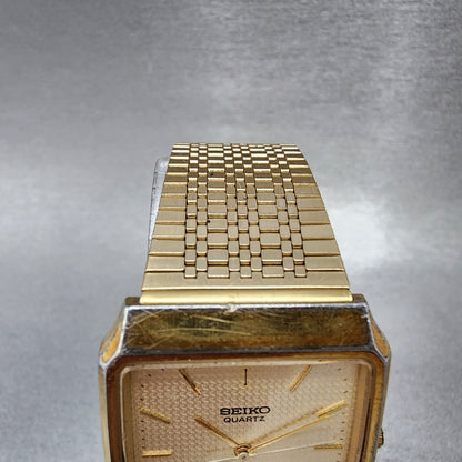 Seiko Tank Watch Men 29mm Champagne Dial Gold Tone 60305340 New Battery4