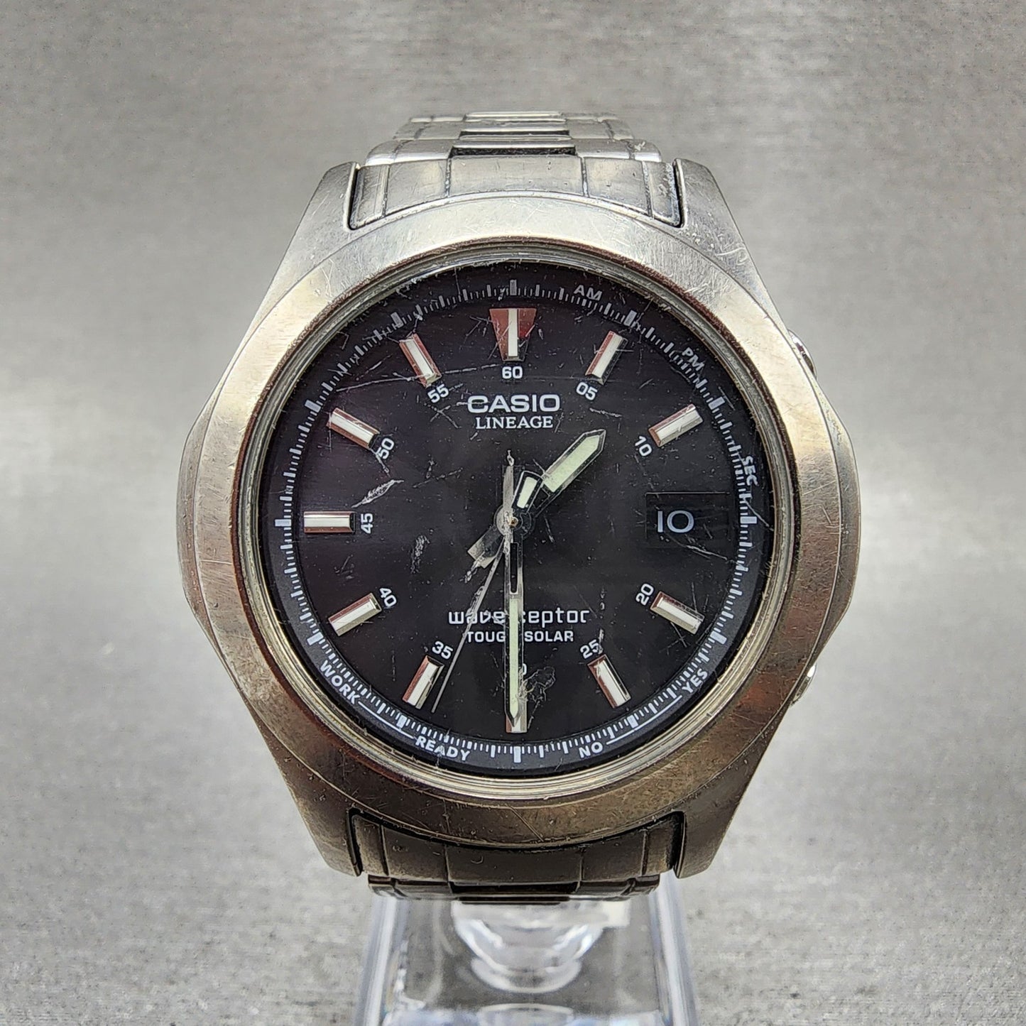 Casio Lineage Watch men 42mm Black Dial Titanium Date Round LIW100TDJ Runs0
